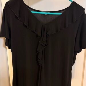 Adrianna Papell Black Ruffle Blouse